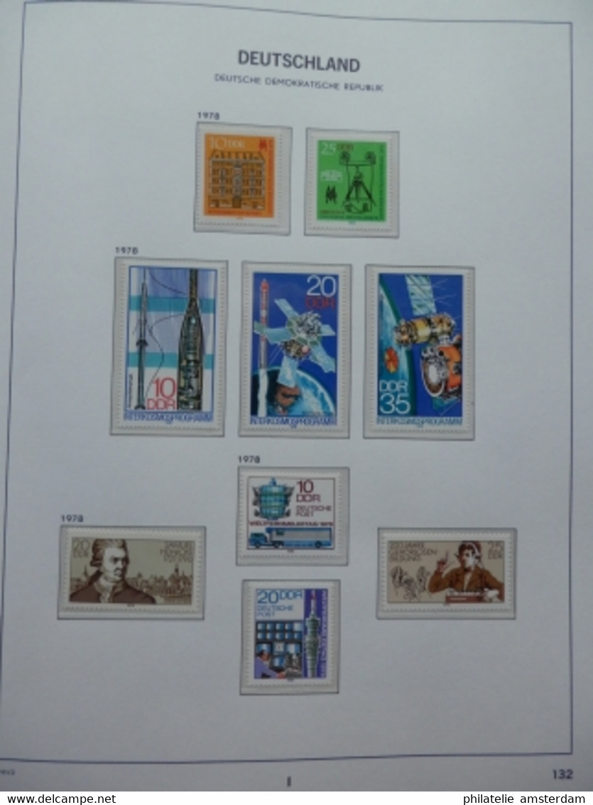 START 1 EURO! East Germany 1975-1982: Nearly complete MNH collection in Davo Luxe album with slipcase.