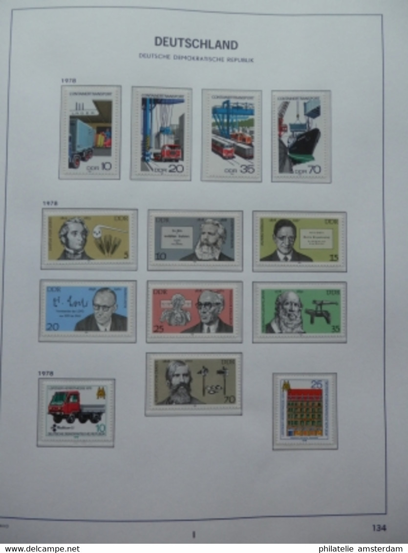 START 1 EURO! East Germany 1975-1982: Nearly complete MNH collection in Davo Luxe album with slipcase.