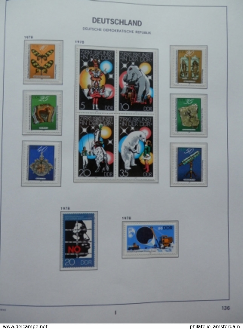 START 1 EURO! East Germany 1975-1982: Nearly complete MNH collection in Davo Luxe album with slipcase.