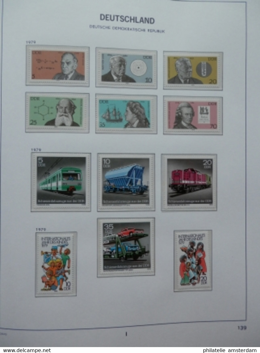 START 1 EURO! East Germany 1975-1982: Nearly complete MNH collection in Davo Luxe album with slipcase.