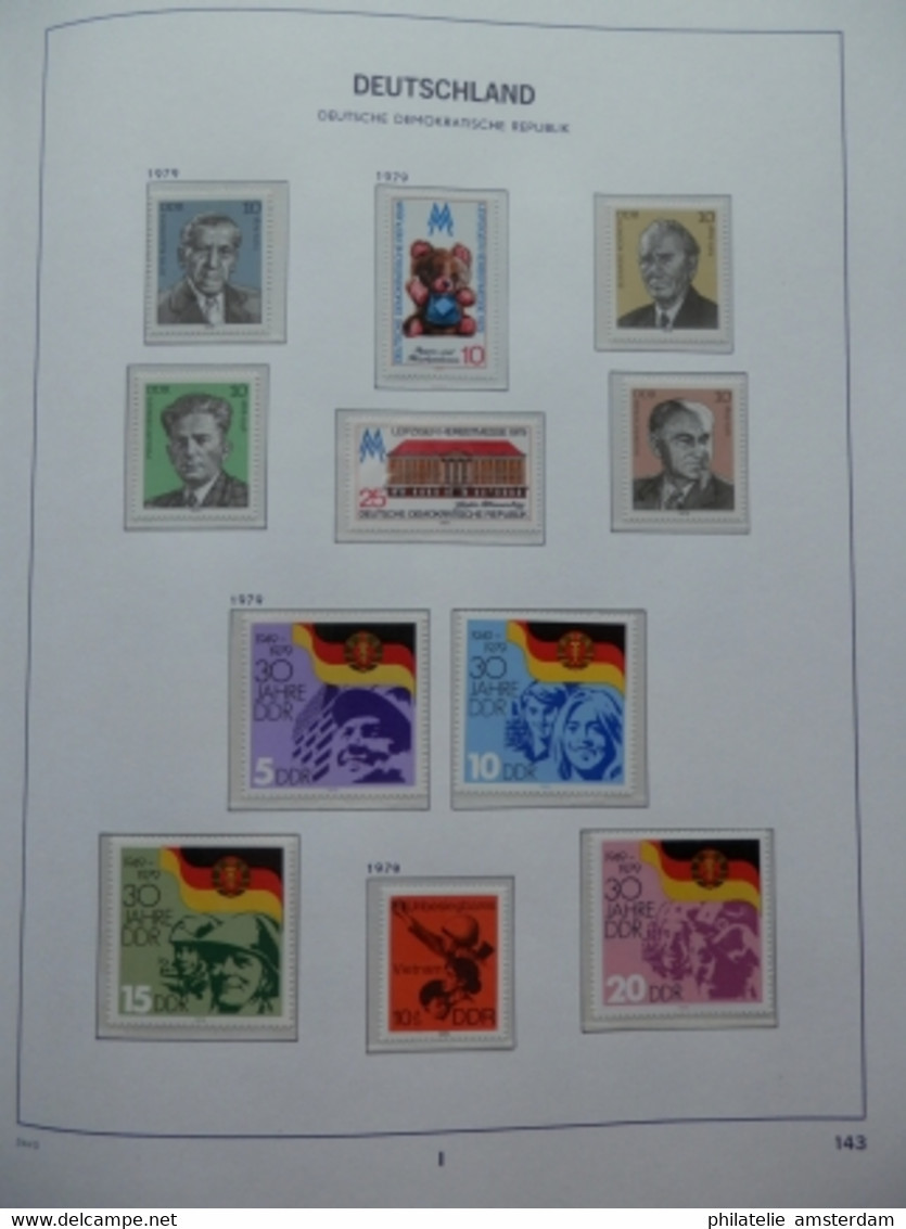 START 1 EURO! East Germany 1975-1982: Nearly complete MNH collection in Davo Luxe album with slipcase.