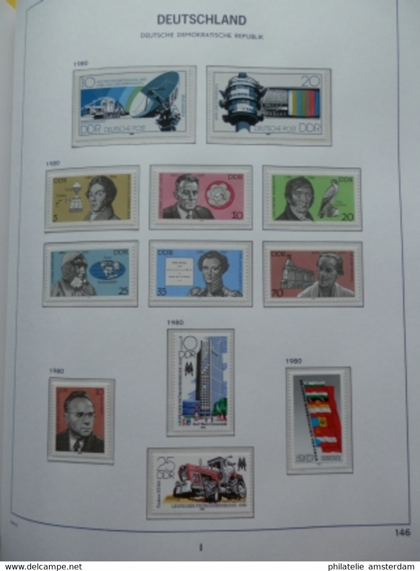 START 1 EURO! East Germany 1975-1982: Nearly complete MNH collection in Davo Luxe album with slipcase.