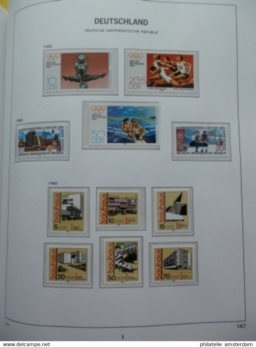 START 1 EURO! East Germany 1975-1982: Nearly complete MNH collection in Davo Luxe album with slipcase.