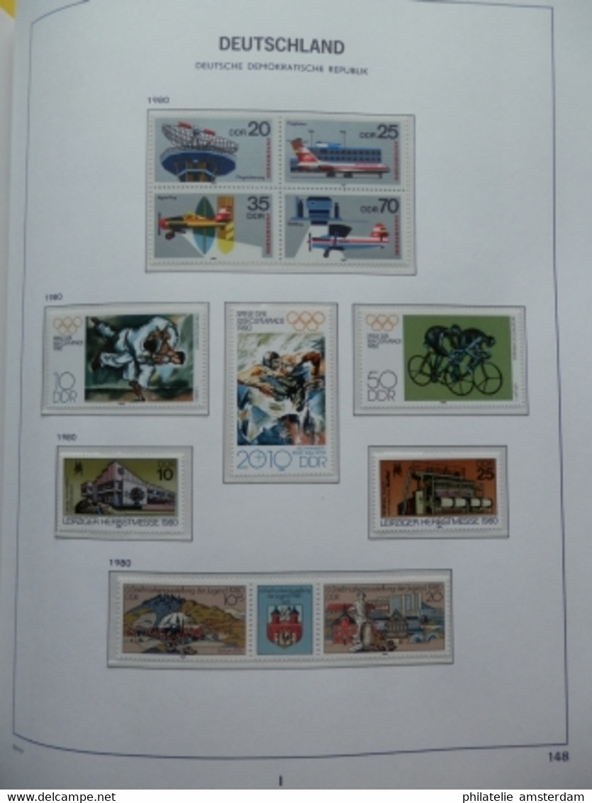 START 1 EURO! East Germany 1975-1982: Nearly complete MNH collection in Davo Luxe album with slipcase.