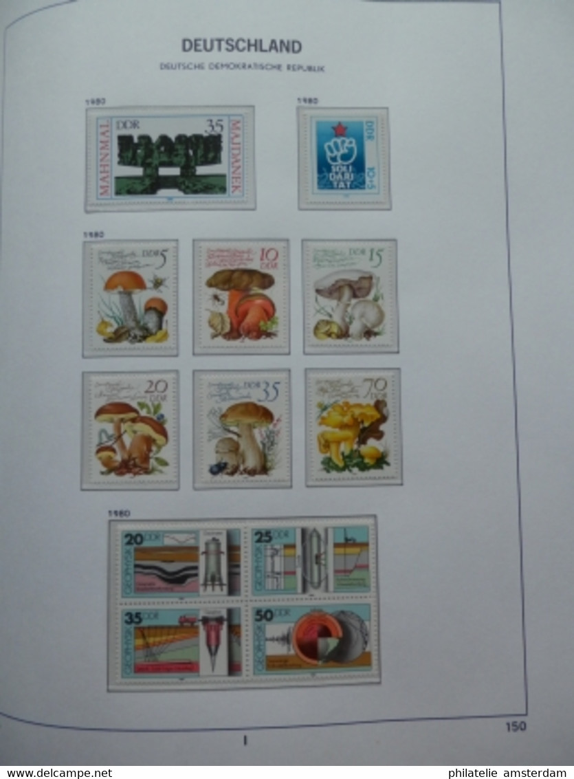 START 1 EURO! East Germany 1975-1982: Nearly complete MNH collection in Davo Luxe album with slipcase.