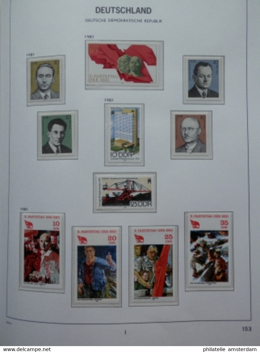 START 1 EURO! East Germany 1975-1982: Nearly complete MNH collection in Davo Luxe album with slipcase.