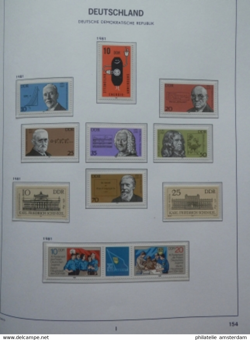 START 1 EURO! East Germany 1975-1982: Nearly complete MNH collection in Davo Luxe album with slipcase.