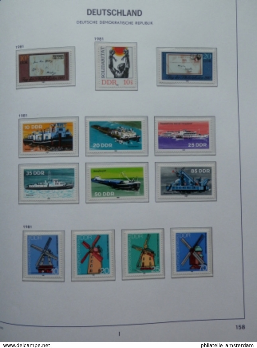 START 1 EURO! East Germany 1975-1982: Nearly complete MNH collection in Davo Luxe album with slipcase.