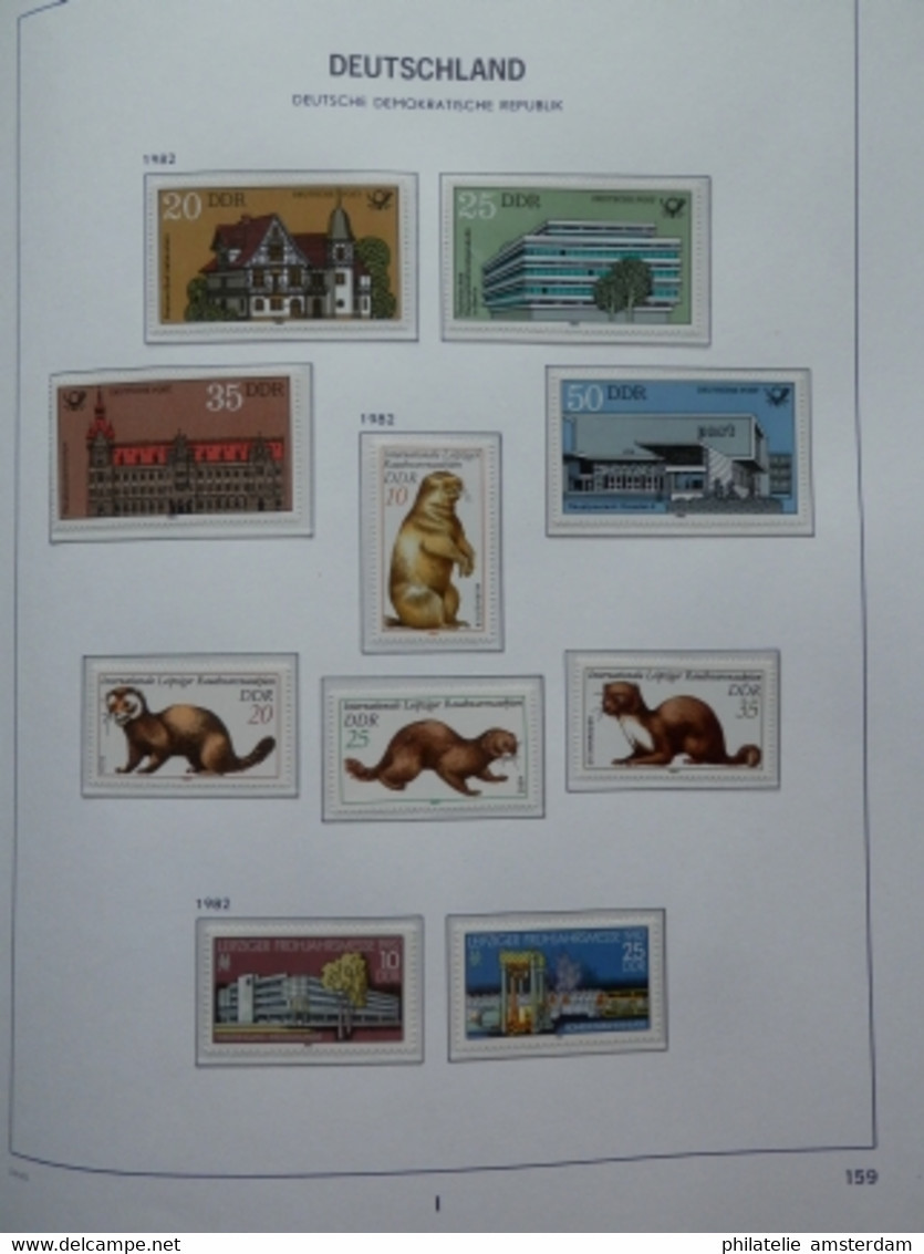 START 1 EURO! East Germany 1975-1982: Nearly complete MNH collection in Davo Luxe album with slipcase.