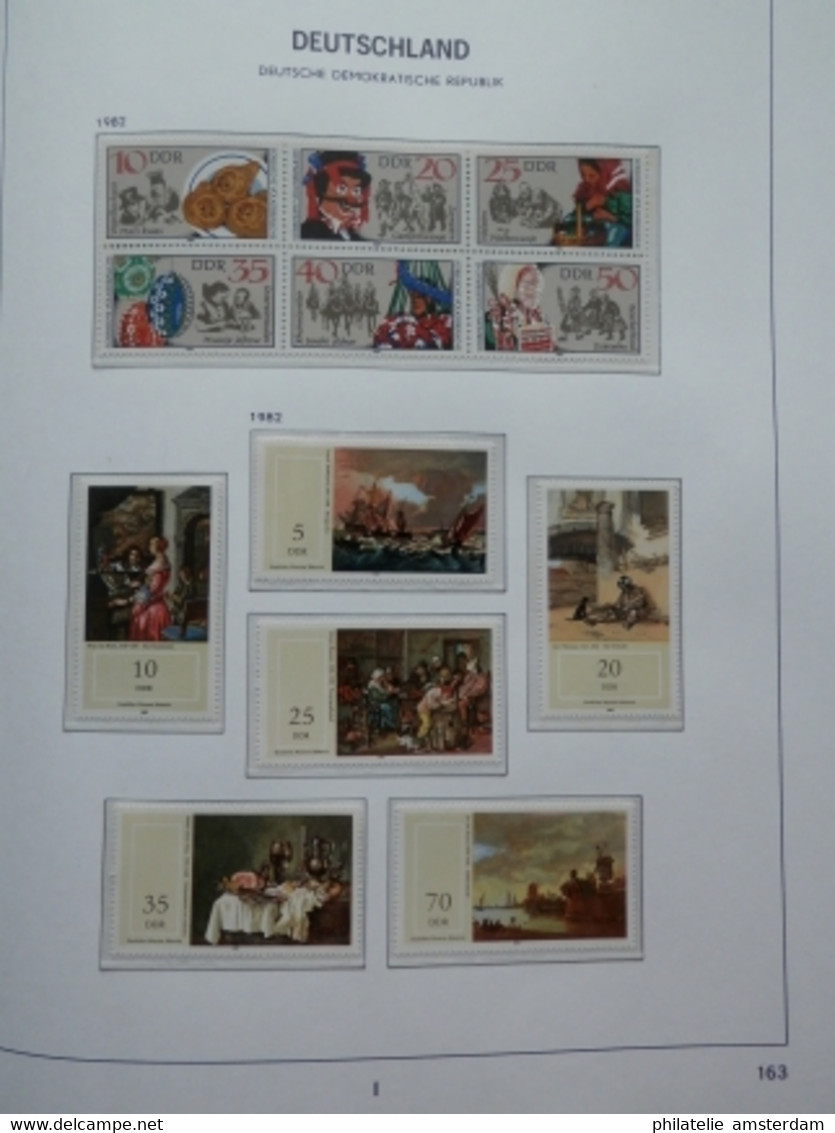 START 1 EURO! East Germany 1975-1982: Nearly complete MNH collection in Davo Luxe album with slipcase.