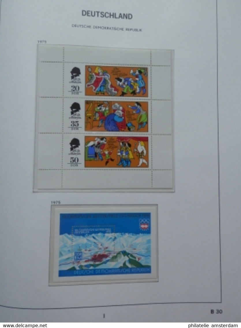 START 1 EURO! East Germany 1975-1982: Nearly complete MNH collection in Davo Luxe album with slipcase.