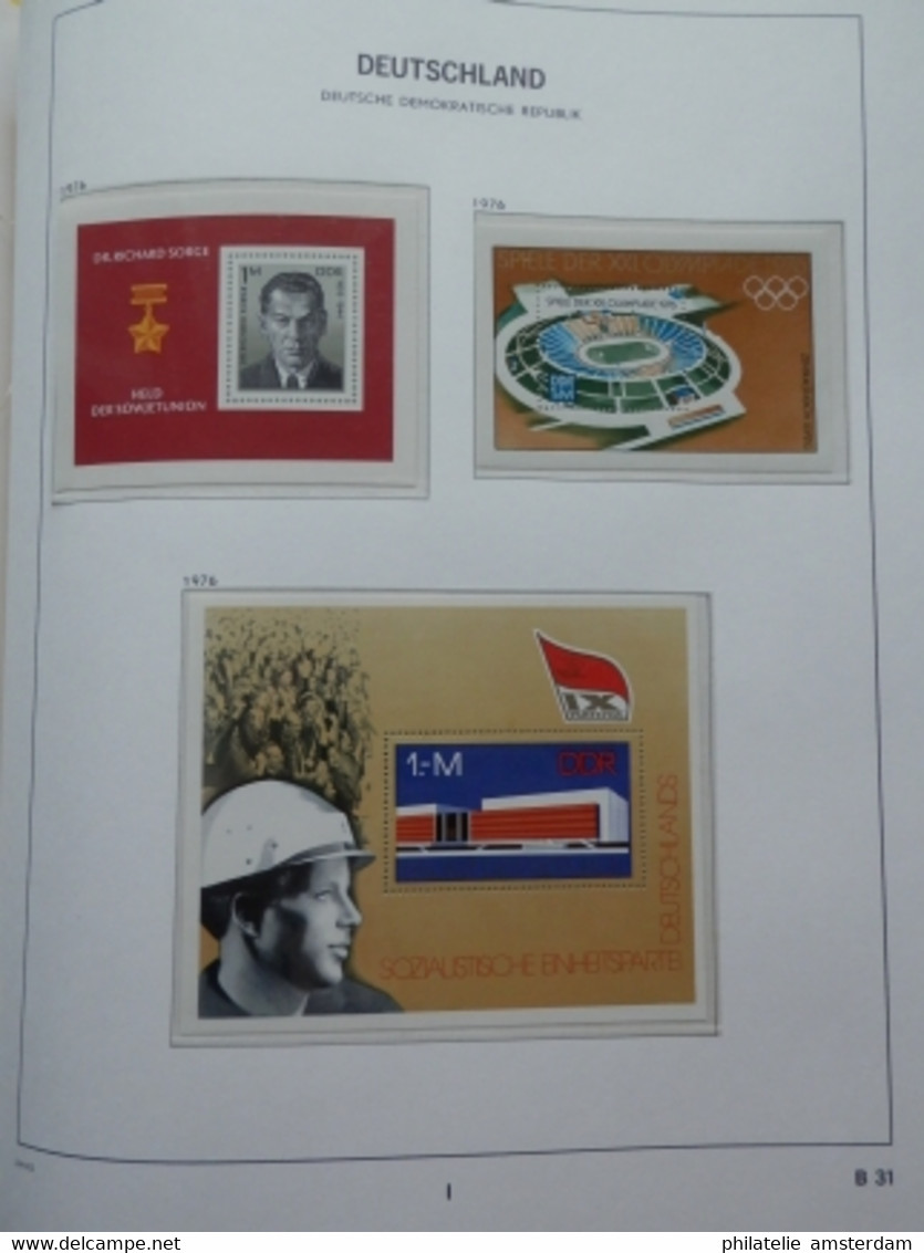 START 1 EURO! East Germany 1975-1982: Nearly complete MNH collection in Davo Luxe album with slipcase.