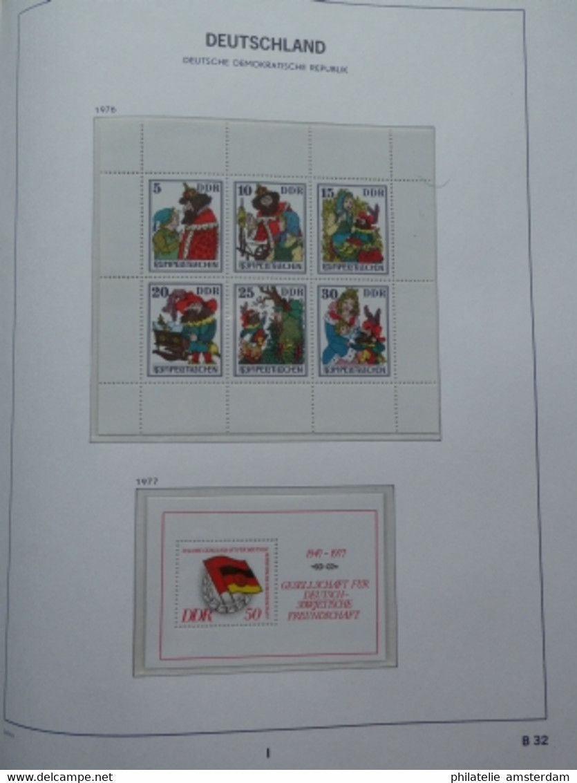 START 1 EURO! East Germany 1975-1982: Nearly complete MNH collection in Davo Luxe album with slipcase.