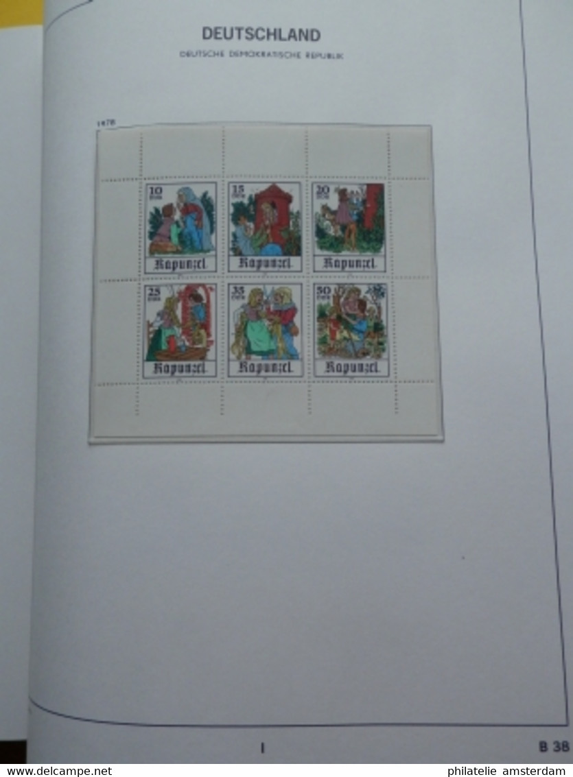 START 1 EURO! East Germany 1975-1982: Nearly complete MNH collection in Davo Luxe album with slipcase.