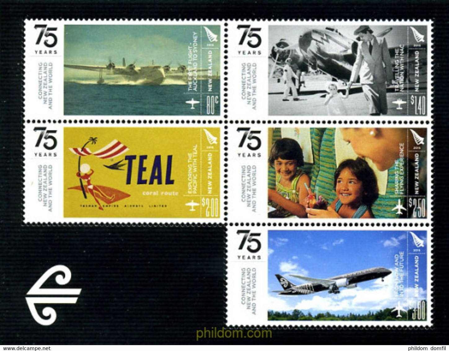 341596 MNH NUEVA ZELANDA 2015 75 ANIVERSARIO LINEAS AEREAS - Abarten Und Kuriositäten