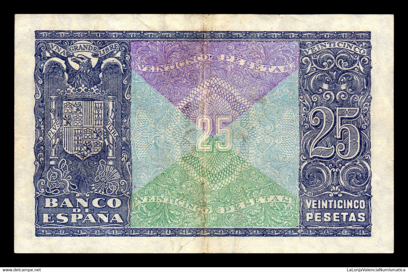 España 25 Pesetas Juan De Herrera 1940 Pick 116 Serie A MBC/EBC VF/XF - 25 Pesetas