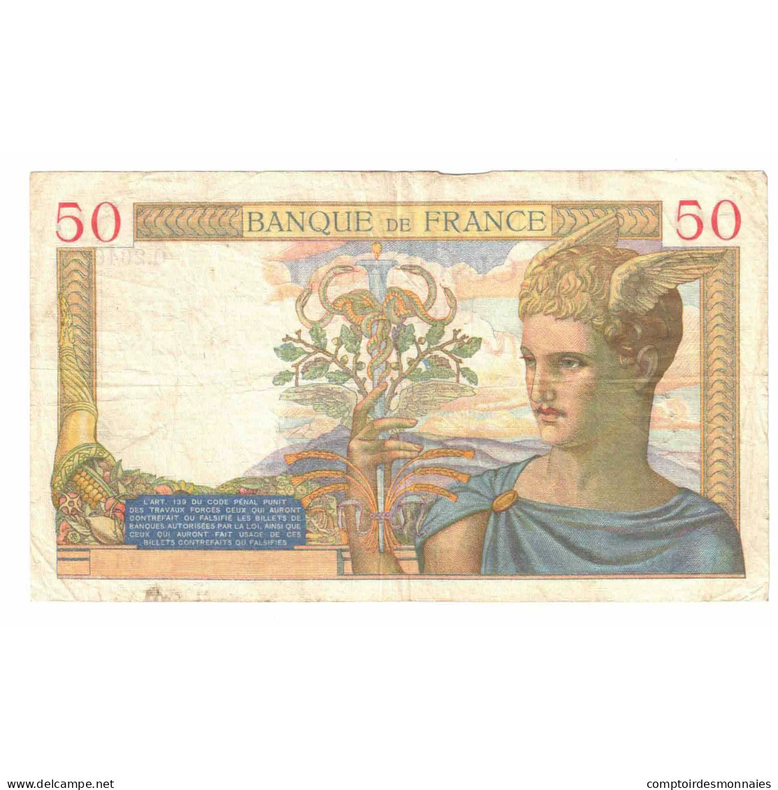 France, 50 Francs, Cérès, 1935, Q.2646, TB, Fayette:17.14, KM:81 - 50 F 1934-1940 ''Cérès''