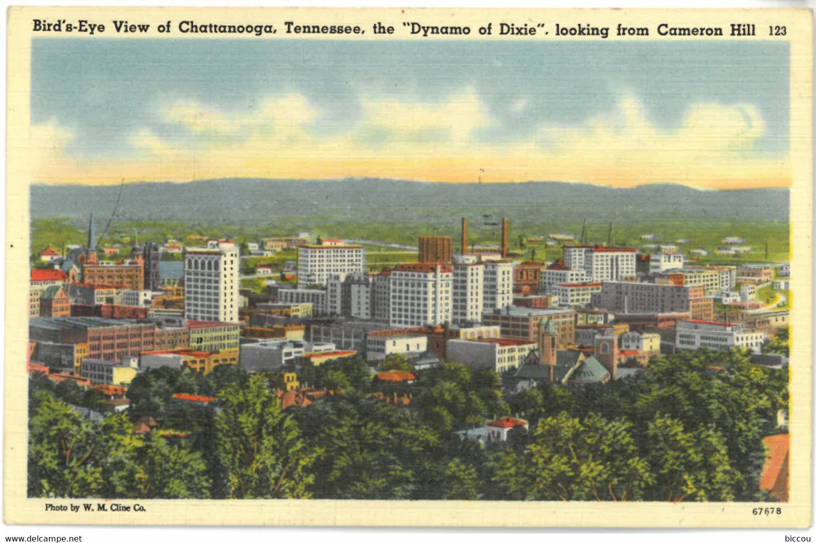 Post Card Bird's-Eye View Of Chattanooga, Tennessee, The "Dynamo Of Dixie", Looking From Cameron Hill 123 - Chattanooga