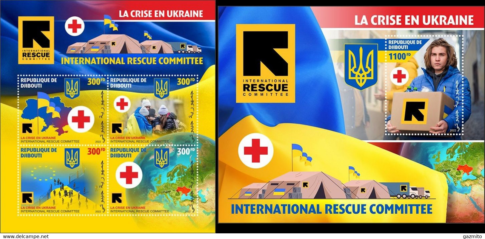 Djibouti 2022, Red Cross In Ukraina, 4val In BF +BF - EHBO