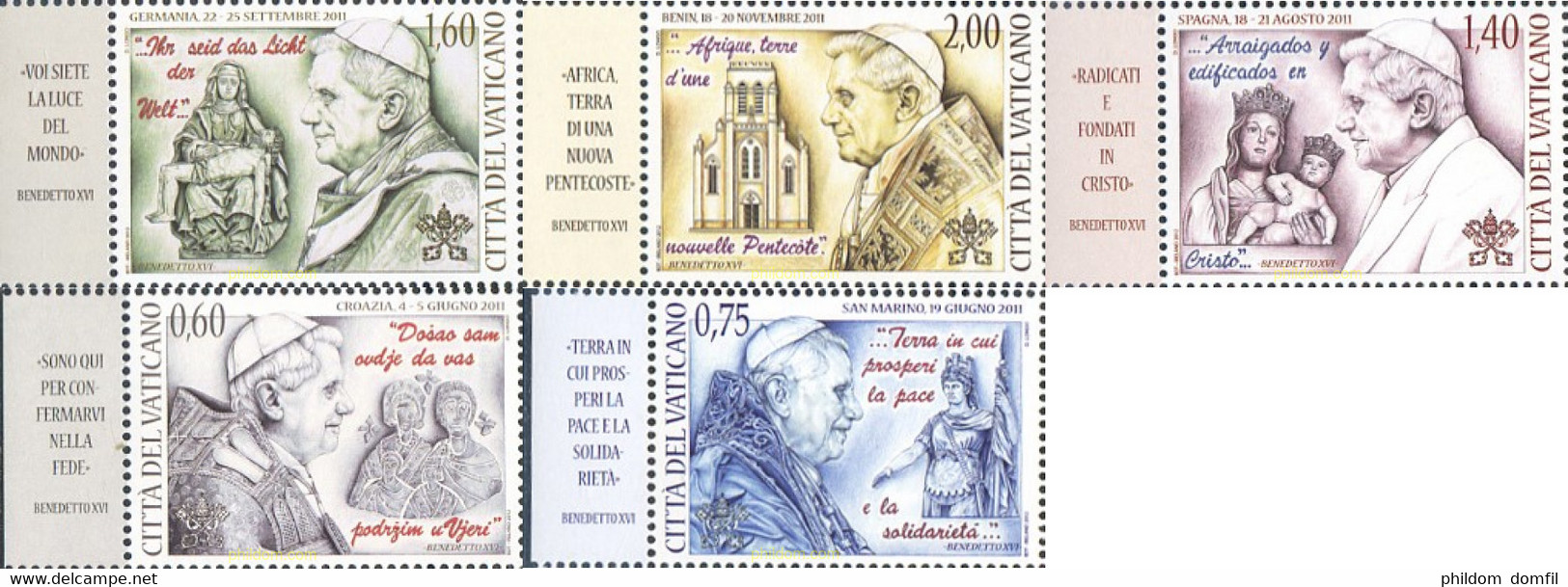 688608 MNH VATICANO 2012 VIAJES DEL PAPA EN 2012 - Usati