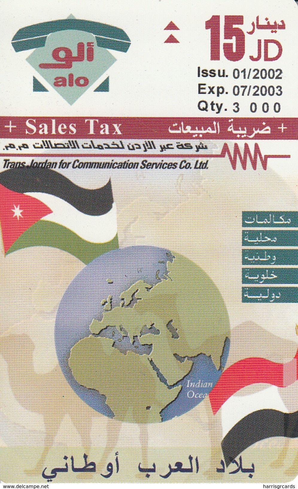 JORDAN - Arab States 2, Tirage 3000, 01/02, Sample No Chip And No CN - Jordanien