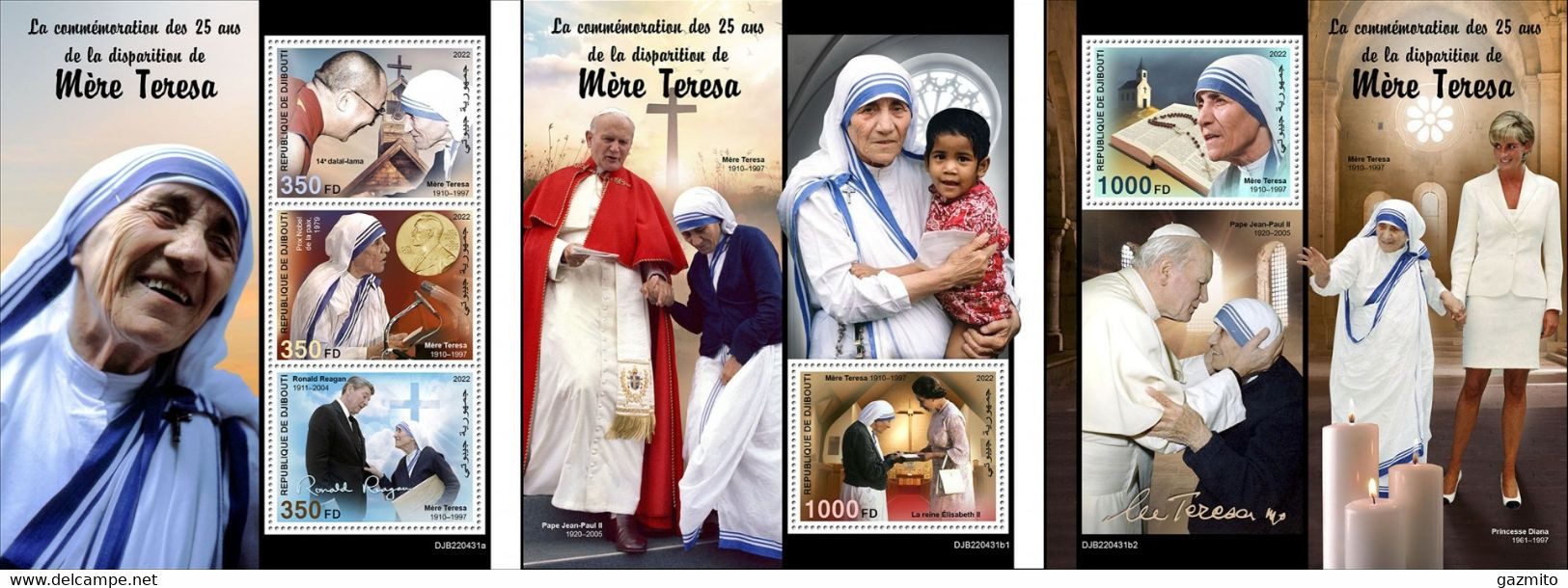 Djibouti 2022, Mother Teresa, 3val In BF +2BF - Moeder Teresa