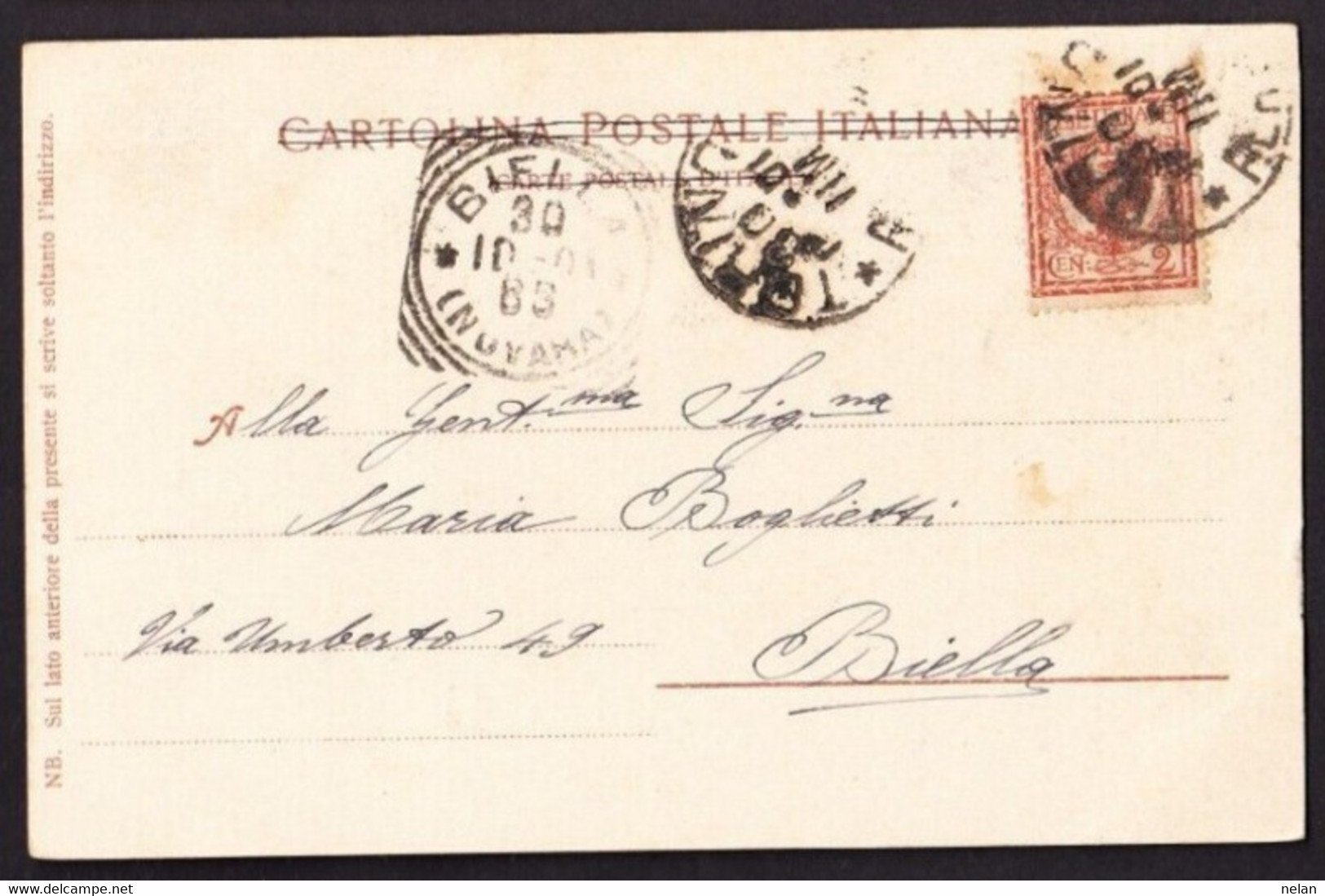 TORINO - IL PO E IL MONTE DEI CAPPUCCINI  -  VIAGGIATA 1901 - F. P. - STORIA POSTALE - Fiume Po