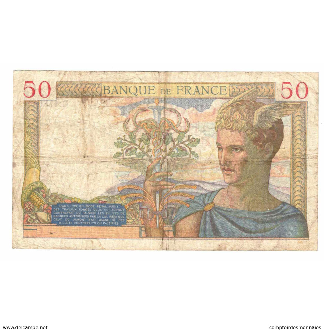 France, 50 Francs, Cérès, 1936, Q.4755, TB, Fayette:17.28, KM:81 - 50 F 1934-1940 ''Cérès''