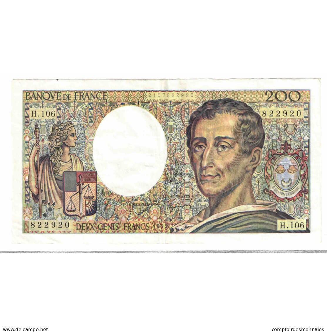 France, 200 Francs, Montesquieu, 1992, H.106, SUP, Fayette:70.12a, KM:155e - 200 F 1981-1994 ''Montesquieu''