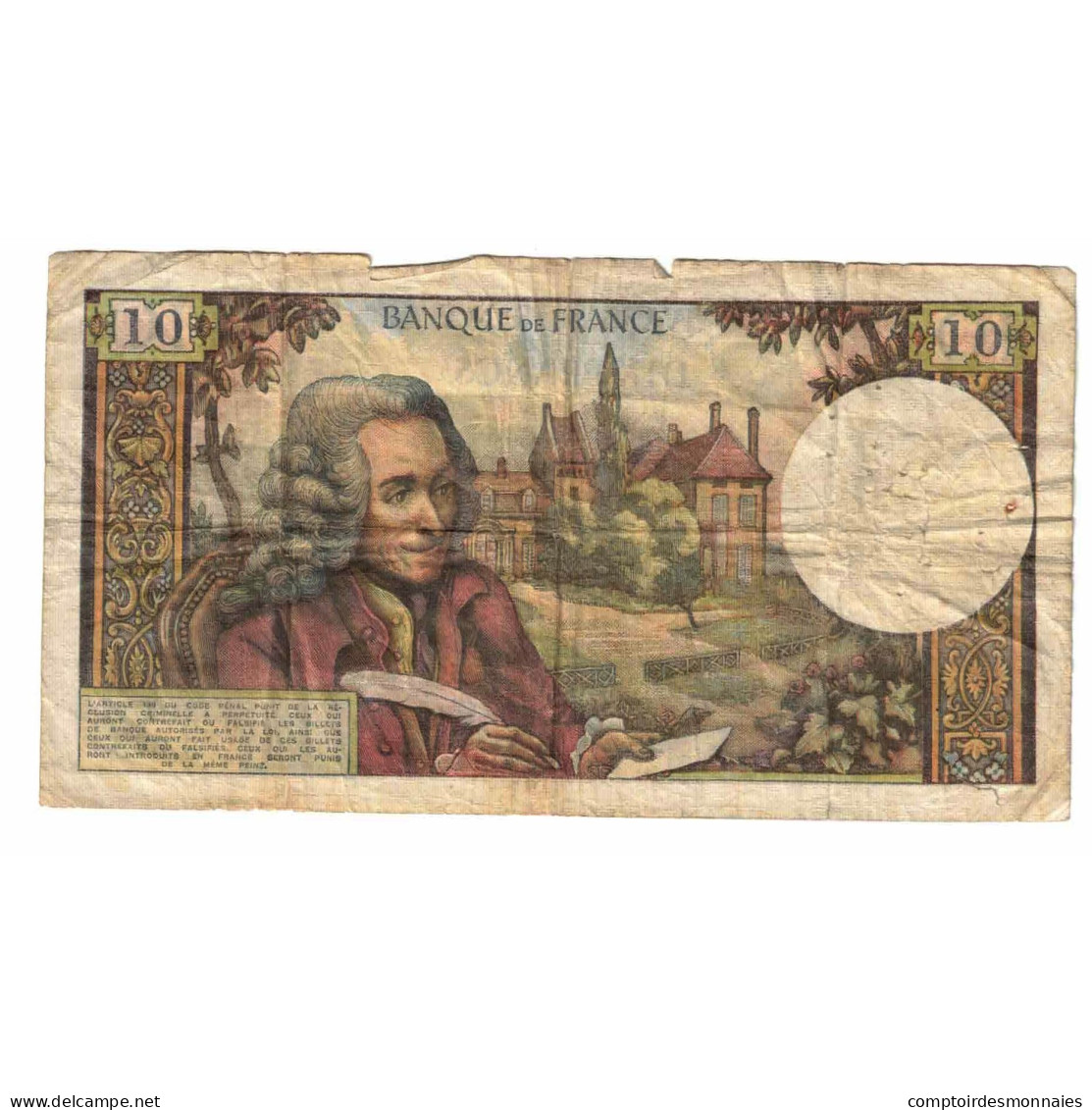 France, 10 Francs, Voltaire, 1971, S.679, B, Fayette:62.50, KM:147d - 10 F 1963-1973 ''Voltaire''