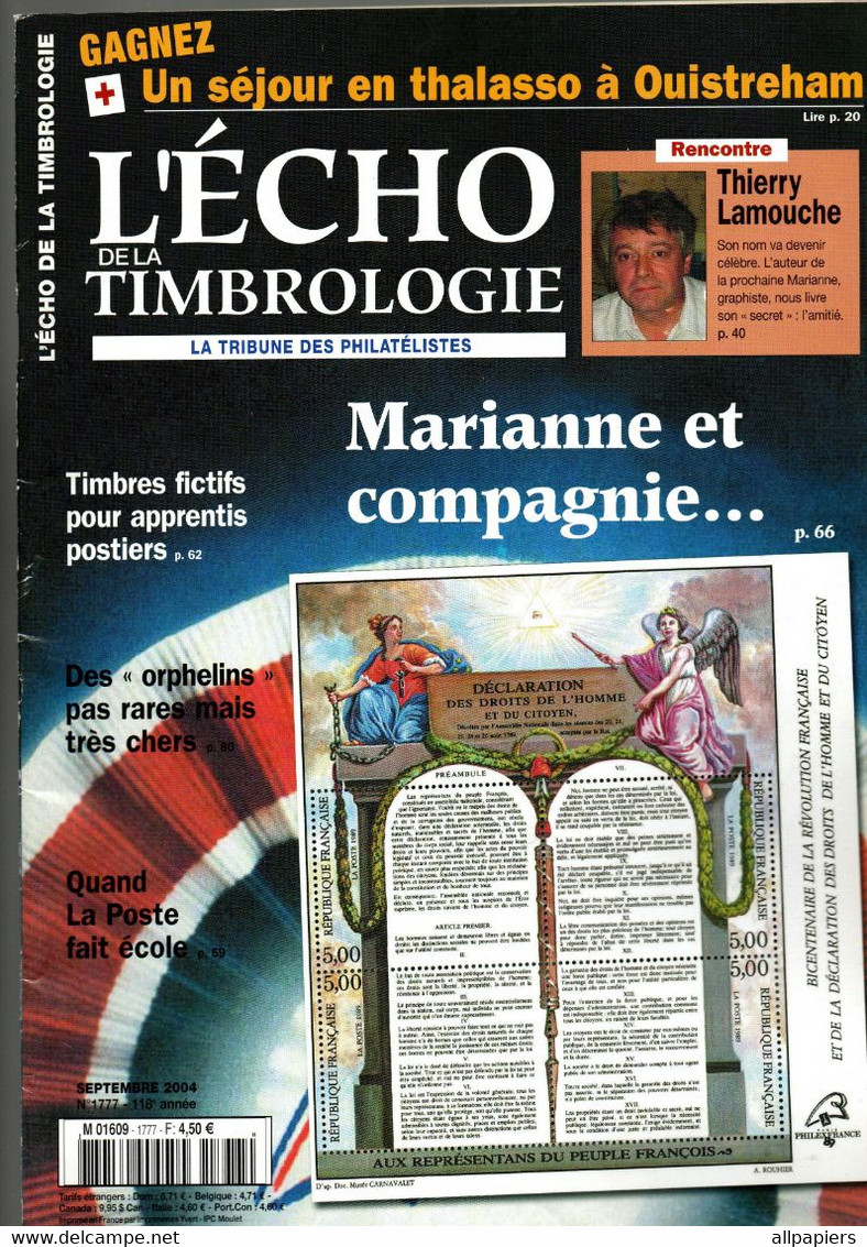 L'écho De La Timbrologie N°1777 Marianne Et Compagnie ... Thierry Lamouche - Des Orphelins Pas Rares Mais Très Chers... - Frans