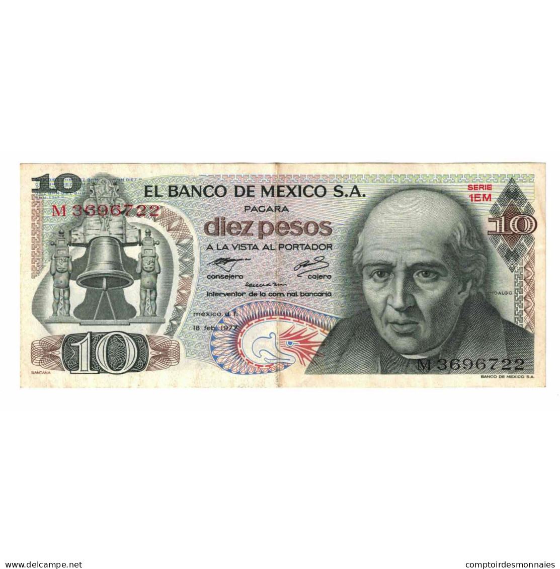 Billet, Mexique, 10 Pesos, 1977, 1977-02-18, KM:63i, SUP - Mexico