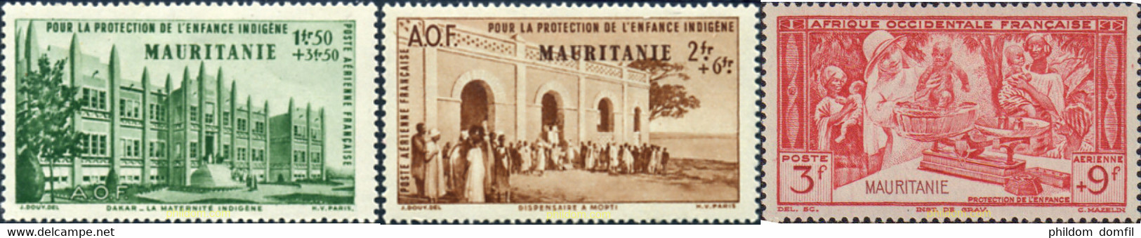 345880 MNH MAURITANIA 1942 PROTECCION DE LA INFANCIA - Used Stamps