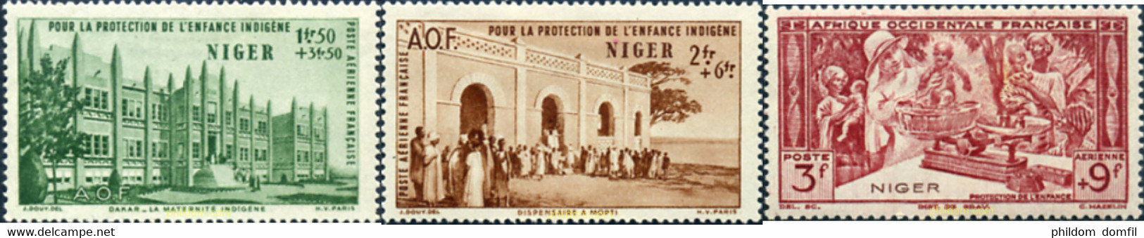 345959 MNH NIGER 1942 PROTECCION DE LA INFANCIA - Usati