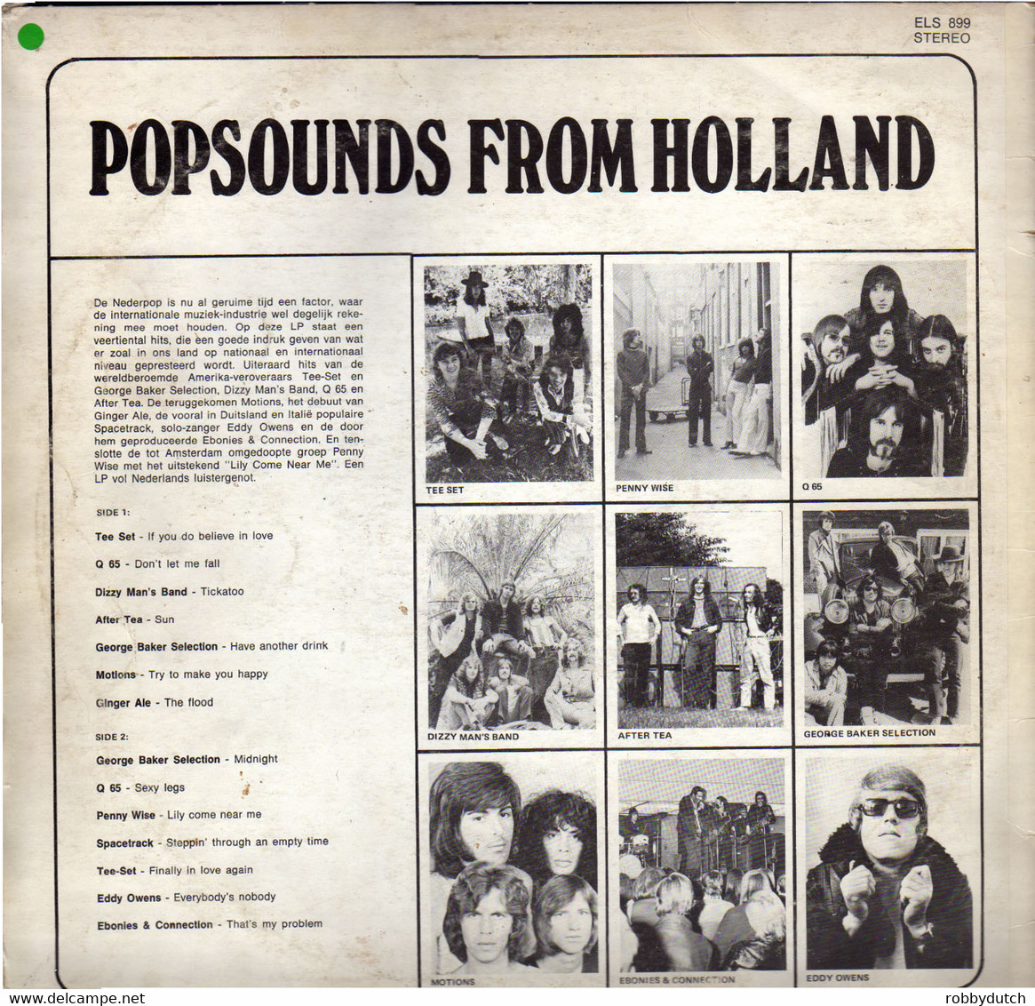 * LP *  POP SOUNDS FROM HOLLAND - MOTIONS / Q65 / AFTER TEA / PENNIE WISE / TEE-SET A.o. - Compilations
