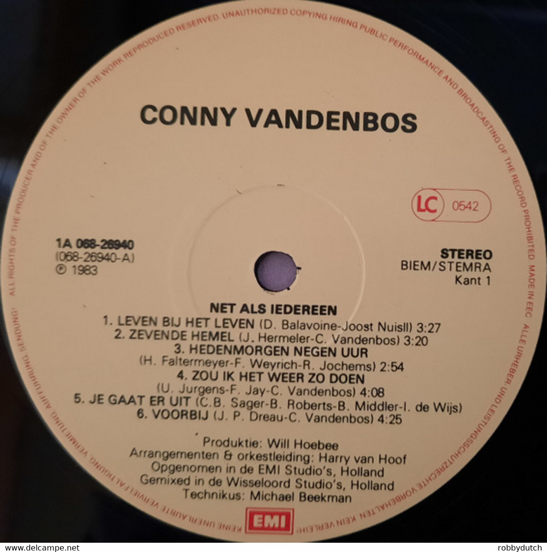 * LP * CONNY VANDENBOS - NET ALS IEDEREEN (Holland 1983 EX!!) - Autres - Musique Néerlandaise