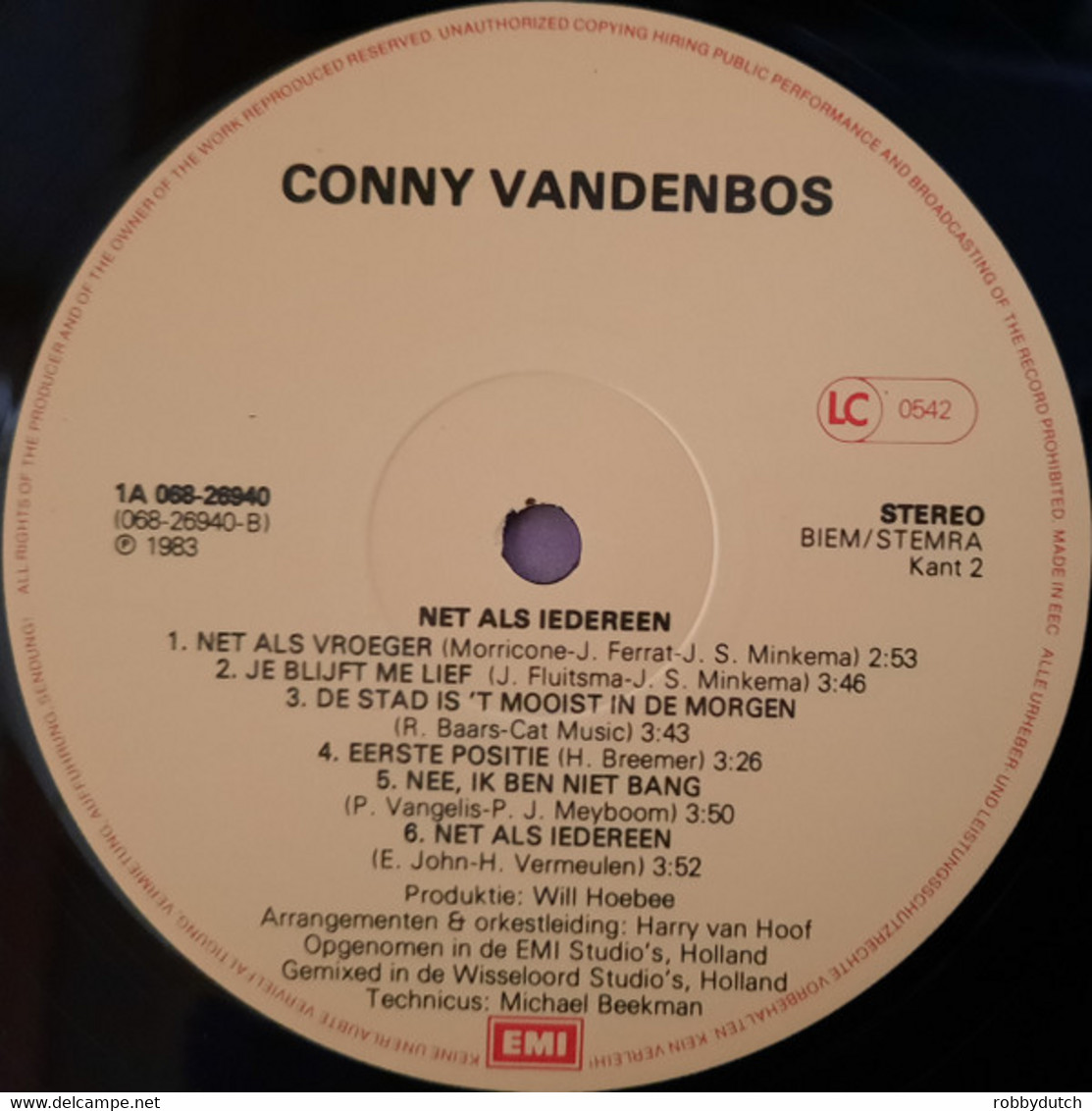 * LP * CONNY VANDENBOS - NET ALS IEDEREEN (Holland 1983 EX!!) - Other - Dutch Music