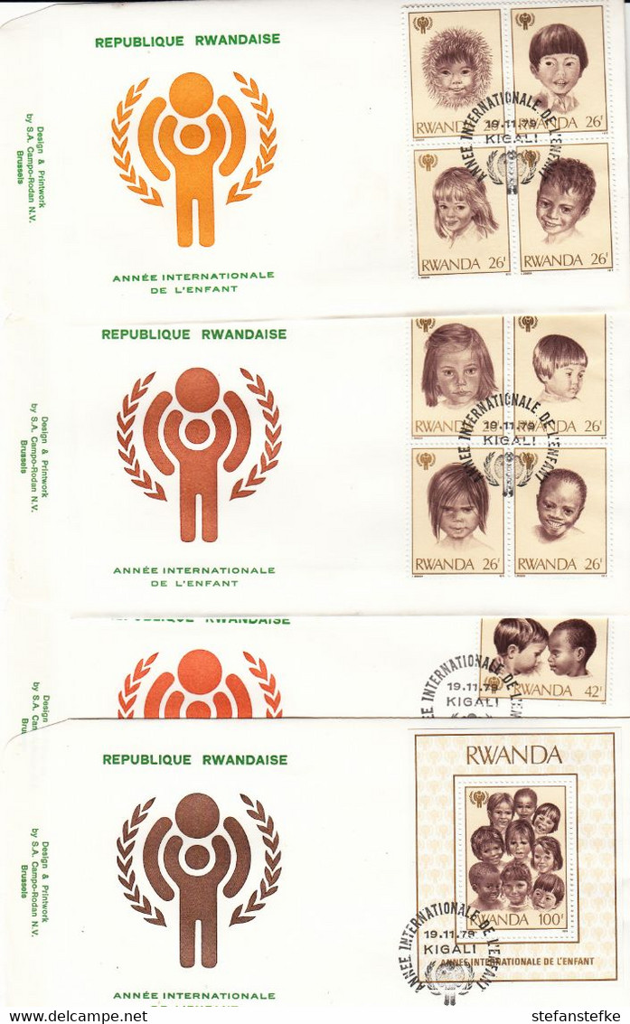 Rwanda Ocb Nr:  FDC 927 - 935 + BL82 (zie  Scan Als Voorbeeld ) - 1970-1979