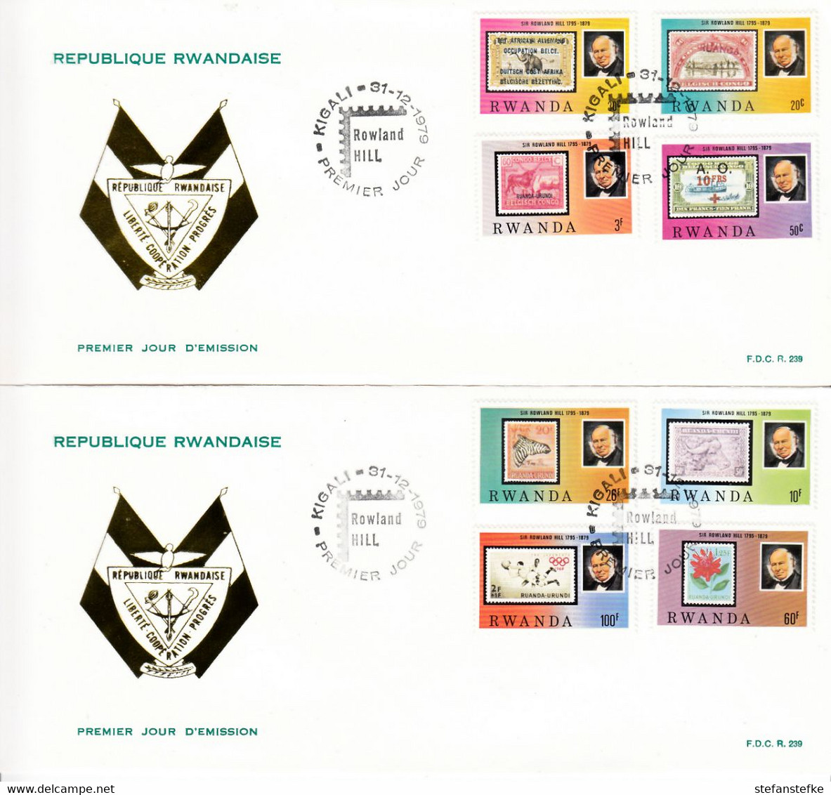 Rwanda Ocb Nr:  FDC 946 - 953  (zie  Scan Als Voorbeeld ) - 1970-1979