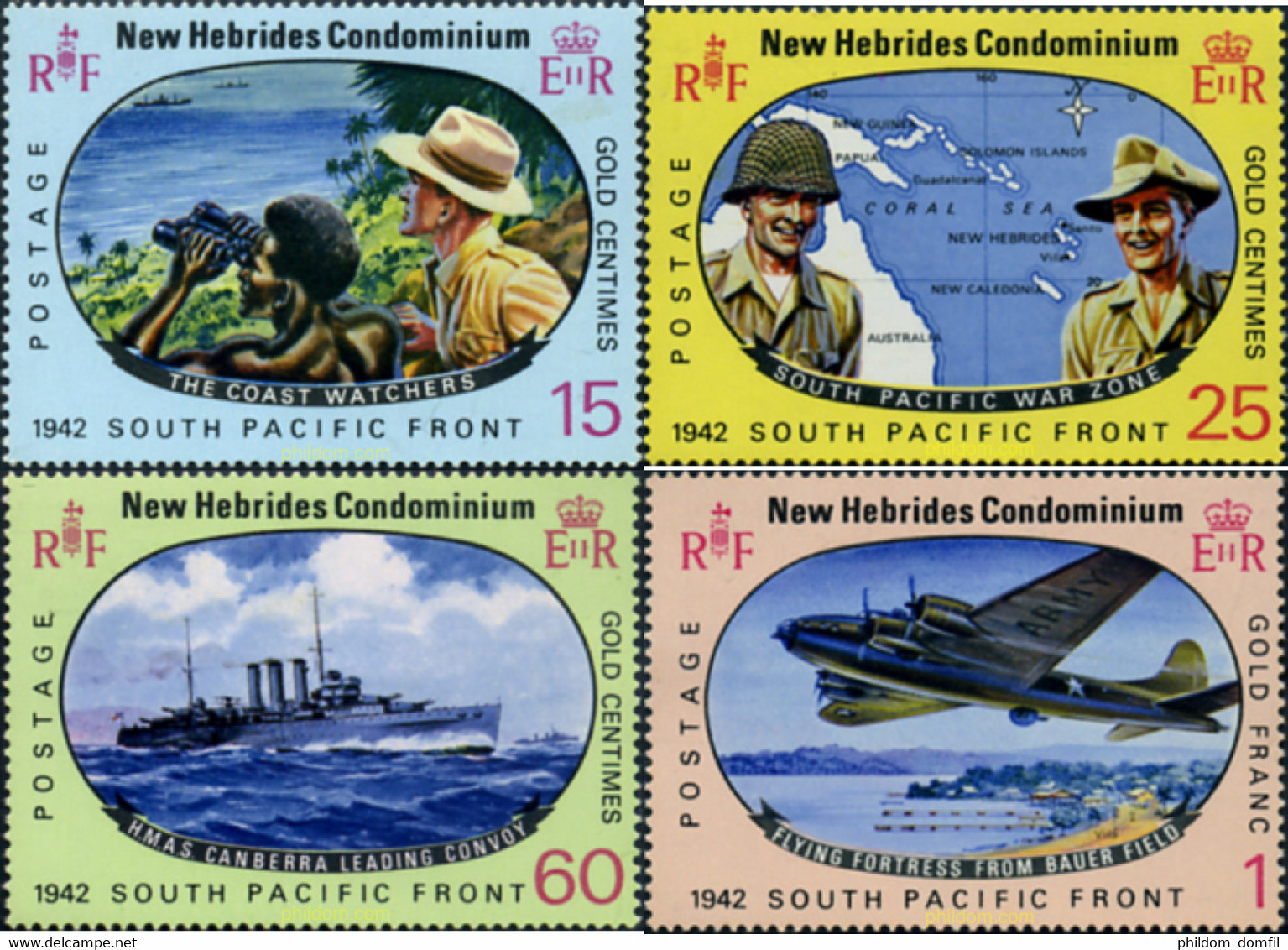 346298 MNH NUEVAS HEBRIDAS 1967 25 ANIVERSARIO DE LA BATALLA DEL PACIFICO-SUR - Colecciones & Series