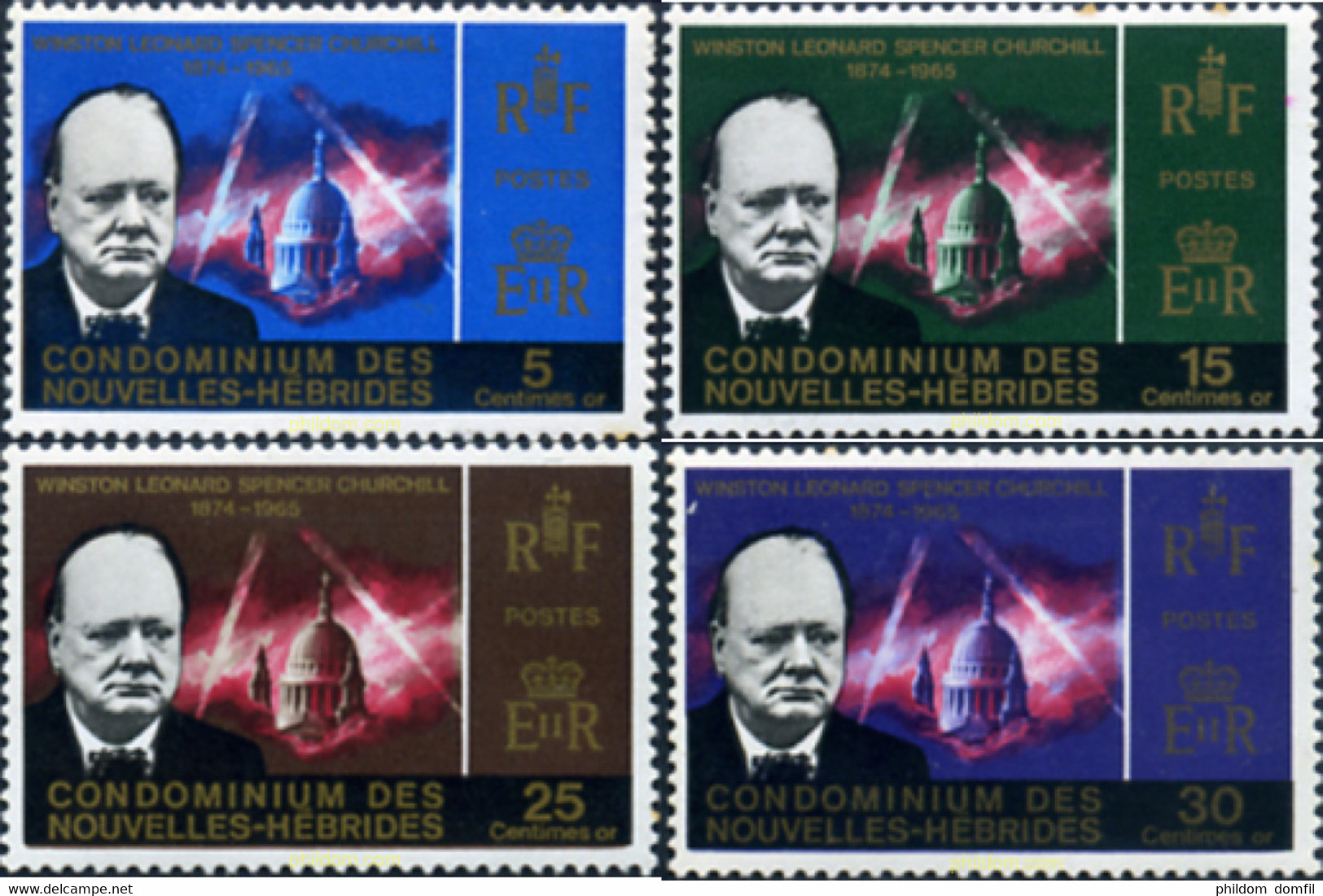 346296 MNH NUEVAS HEBRIDAS 1966 MUERTE DE WINSTON CHURCHILL - Lots & Serien