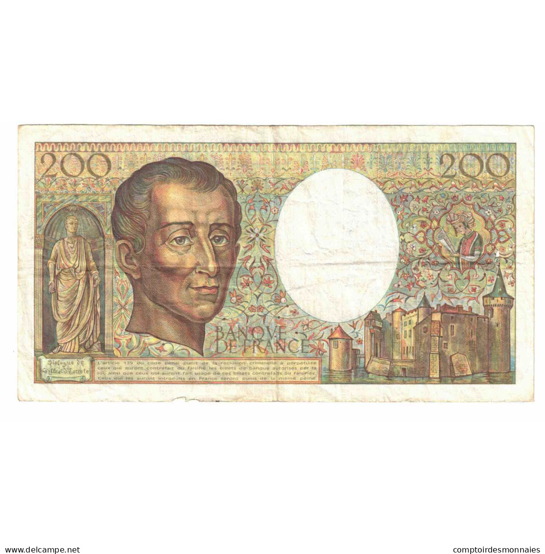 France, 200 Francs, Montesquieu, 1988, T.058, TTB, Fayette:70.08, KM:155c - 200 F 1981-1994 ''Montesquieu''