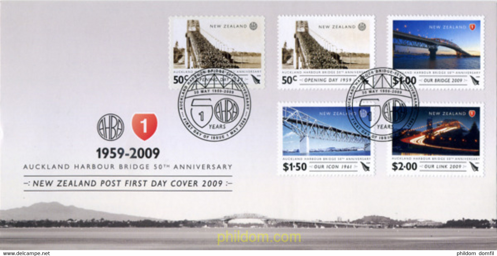 346798 MNH NUEVA ZELANDA 2009 CINCUENTENARIO DEL PUENTE AUCKLAND HARBOUR BRIDGE - Variétés Et Curiosités