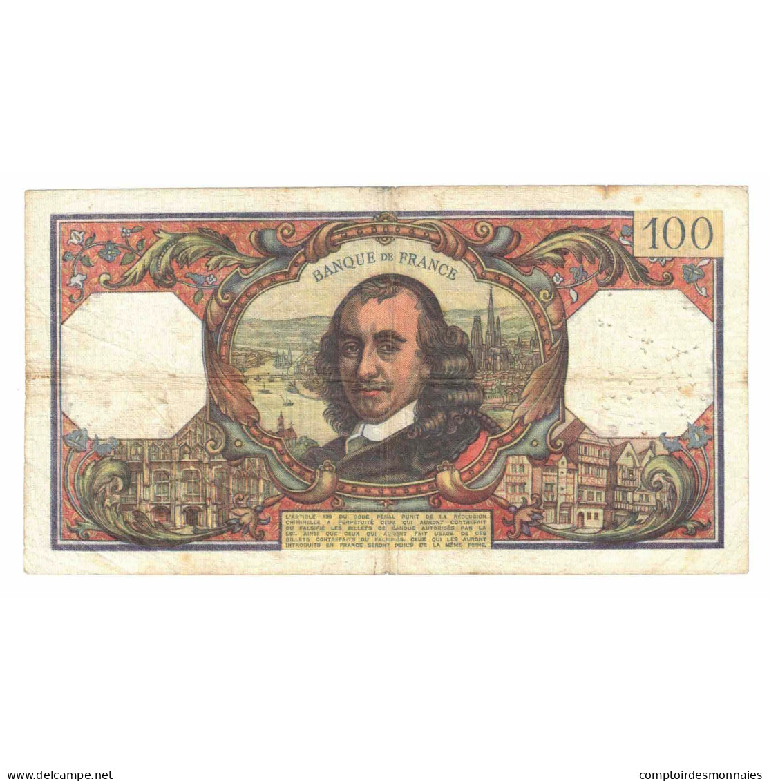 France, 100 Francs, Corneille, 1977, G.1075, TB, Fayette:65.58, KM:149f - 100 F 1964-1979 ''Corneille''