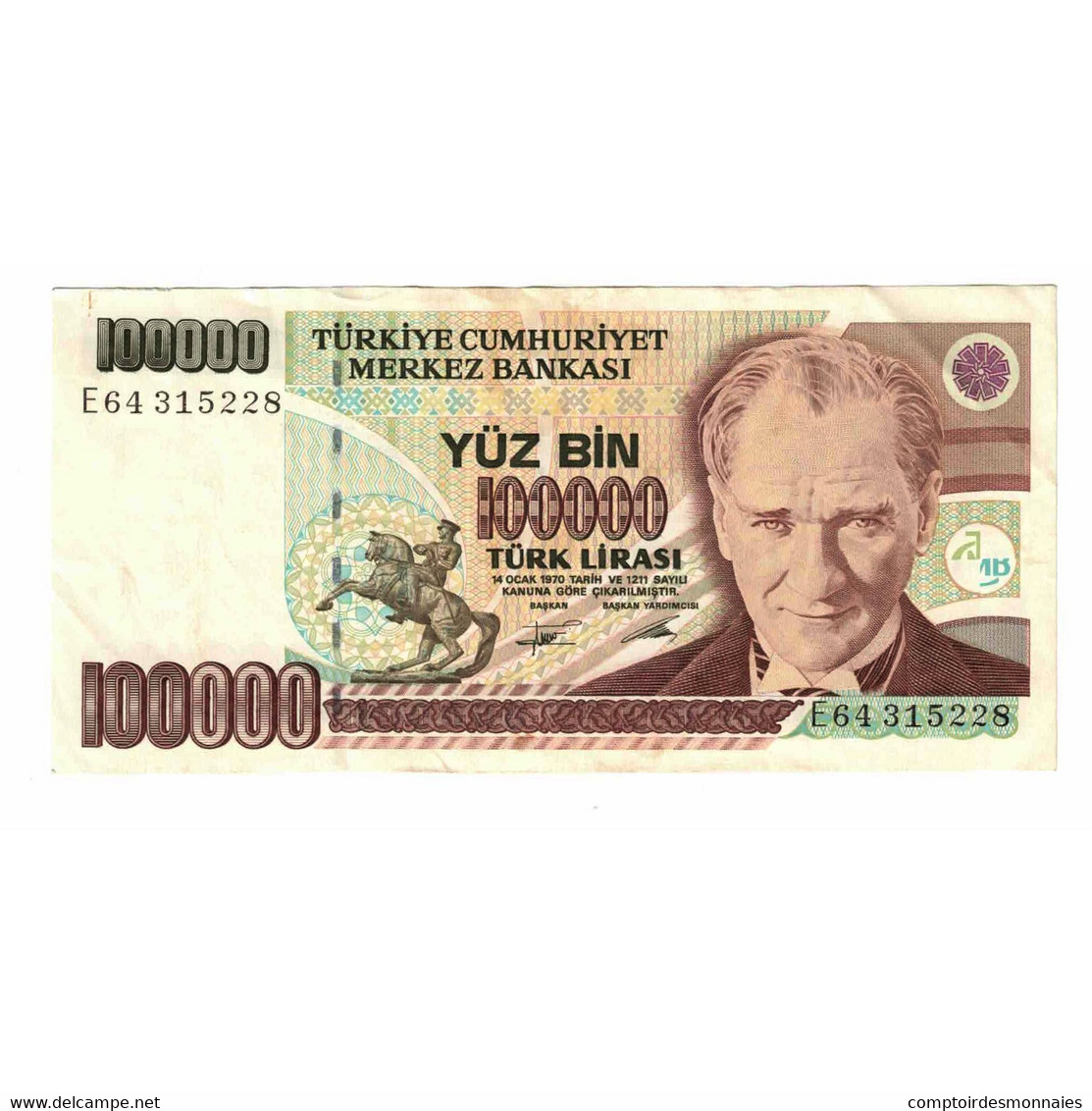 Billet, Turquie, 100,000 Lira, 1994-1995, KM:205, SUP - Turquie