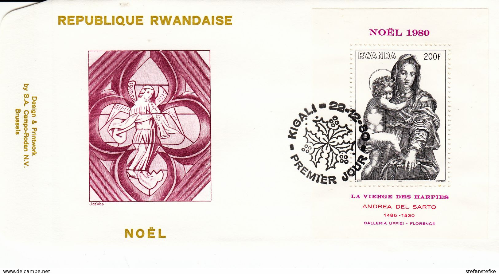 Rwanda Ocb Nr:  FDC  Bl 90  (zie  Scan Als Voorbeeld ) - 1980-1989