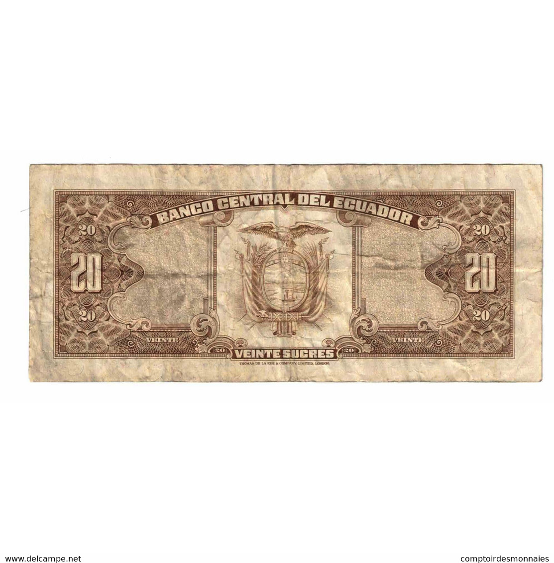 Billet, Équateur, 20 Sucres, 1980, 1980-05-24, KM:115b, TB - Equateur