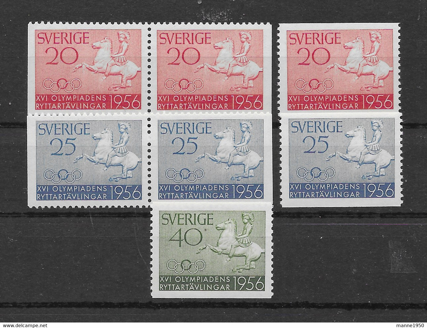 Schweden 1956 Olympia Mi.Nr. 413/15 Kpl. Satz ** Postfrisch - Unused Stamps