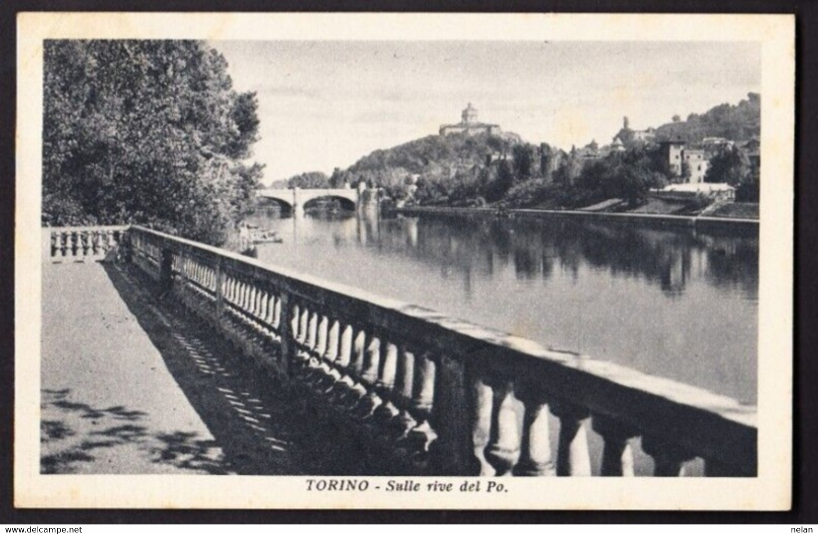 TORINO - SULLE RIVE DEL PO -  VIAGGIATA 1937 - F. P. - STORIA POSTALE - Fiume Po