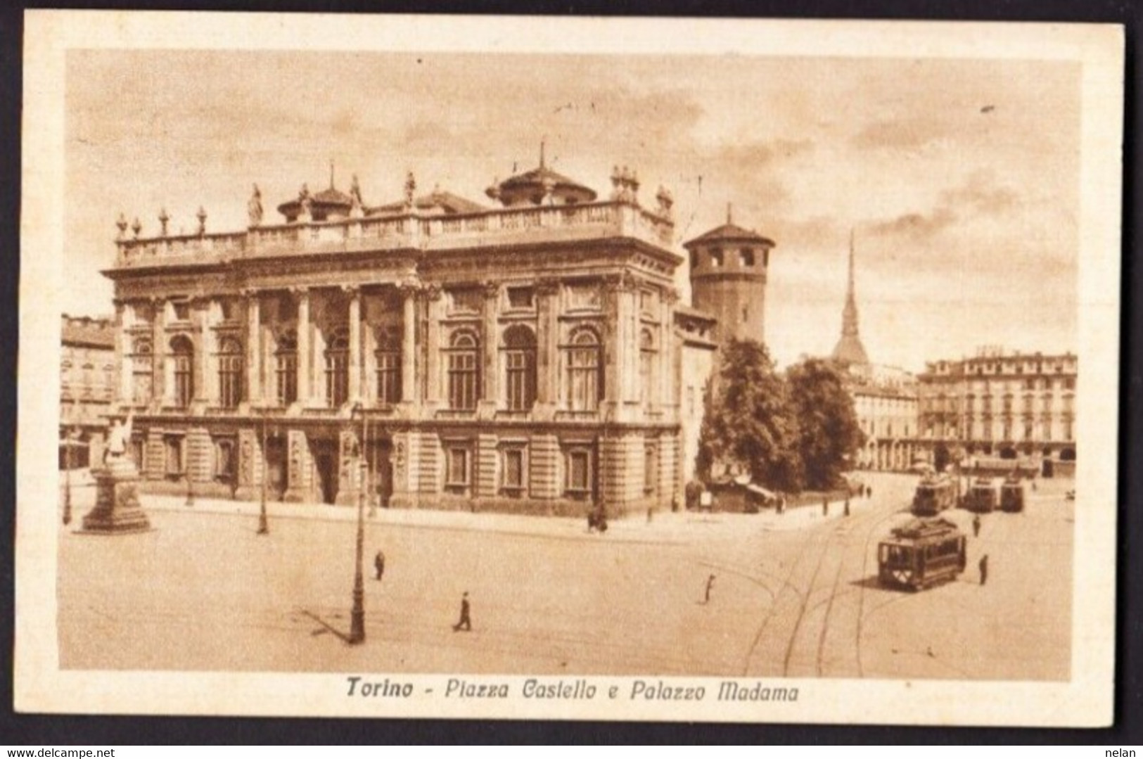 TORINO - PIAZZA CASTELLO E PALAZZO MADAMA -  VIAGGIATA 1935 - F. P. - STORIA POSTALE - Palazzo Madama